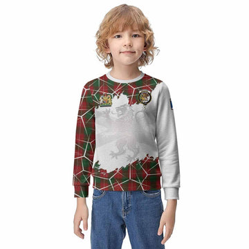 MacPhee (McPhee) Tartan Kid Knitted Sweatshirt with Family Crest and Lion Rampant Grunge Style