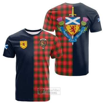 Tartan Vibes Clothing MacPhee Modern Tartan Cotton T-shirt with Scottish Lion Royal Arm Half Style