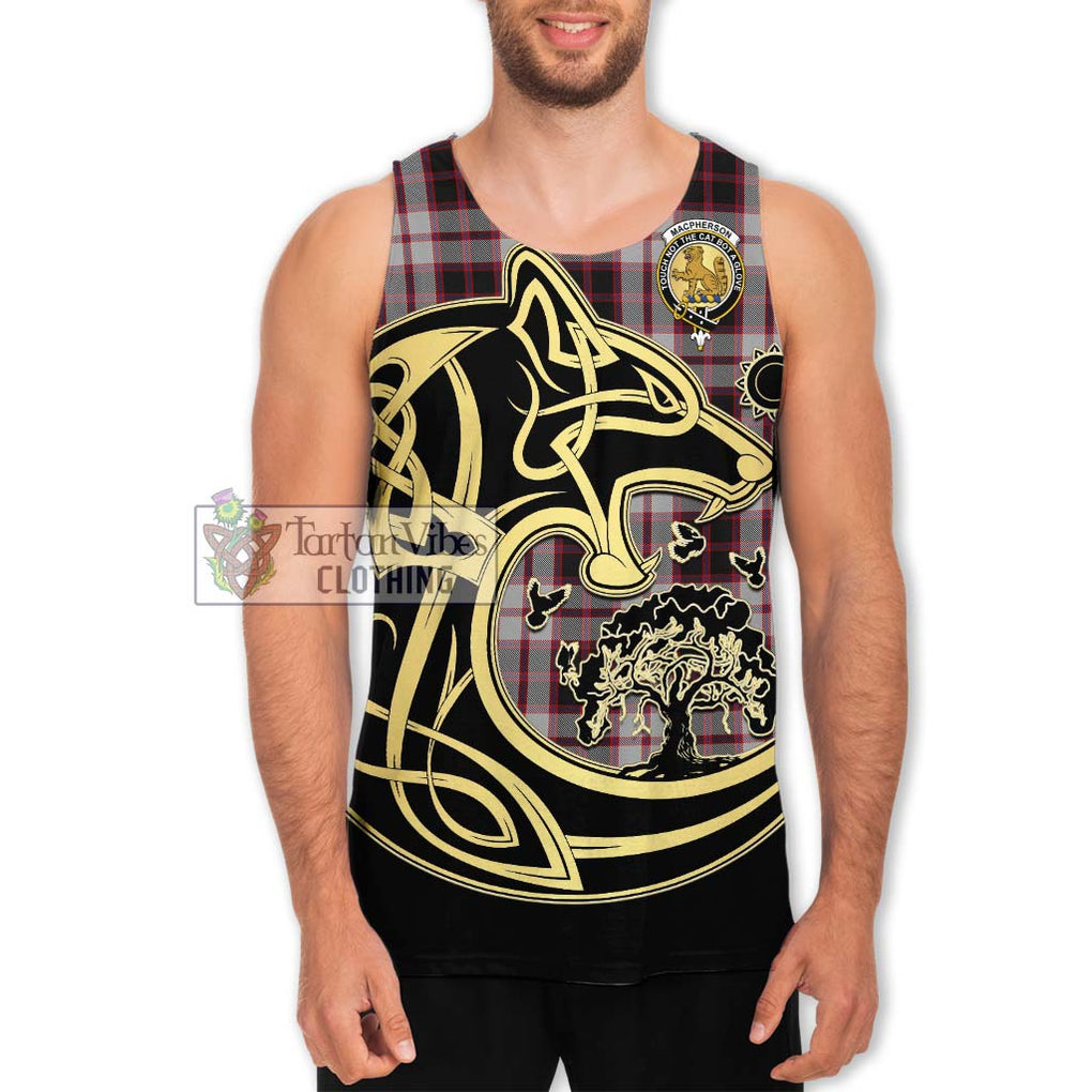 MacPherson (McPherson) Tartan Men's Tank Top with Family Crest Celtic Wolf Style Men - Tartan Vibes Clothing