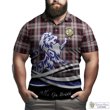 MacPherson Tartan Polo Shirt with Alba Gu Brath Regal Lion Emblem
