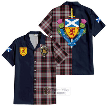 MacPherson (McPherson) Tartan Hawaiian Shirt Alba with Scottish Lion Royal Arm Half Style