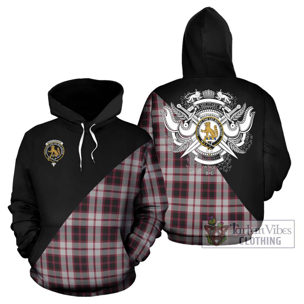 MacPherson (McPherson) Tartan Hoodie with Family Crest and Military Logo Style Zip Hoodie - Tartanvibesclothing Shop