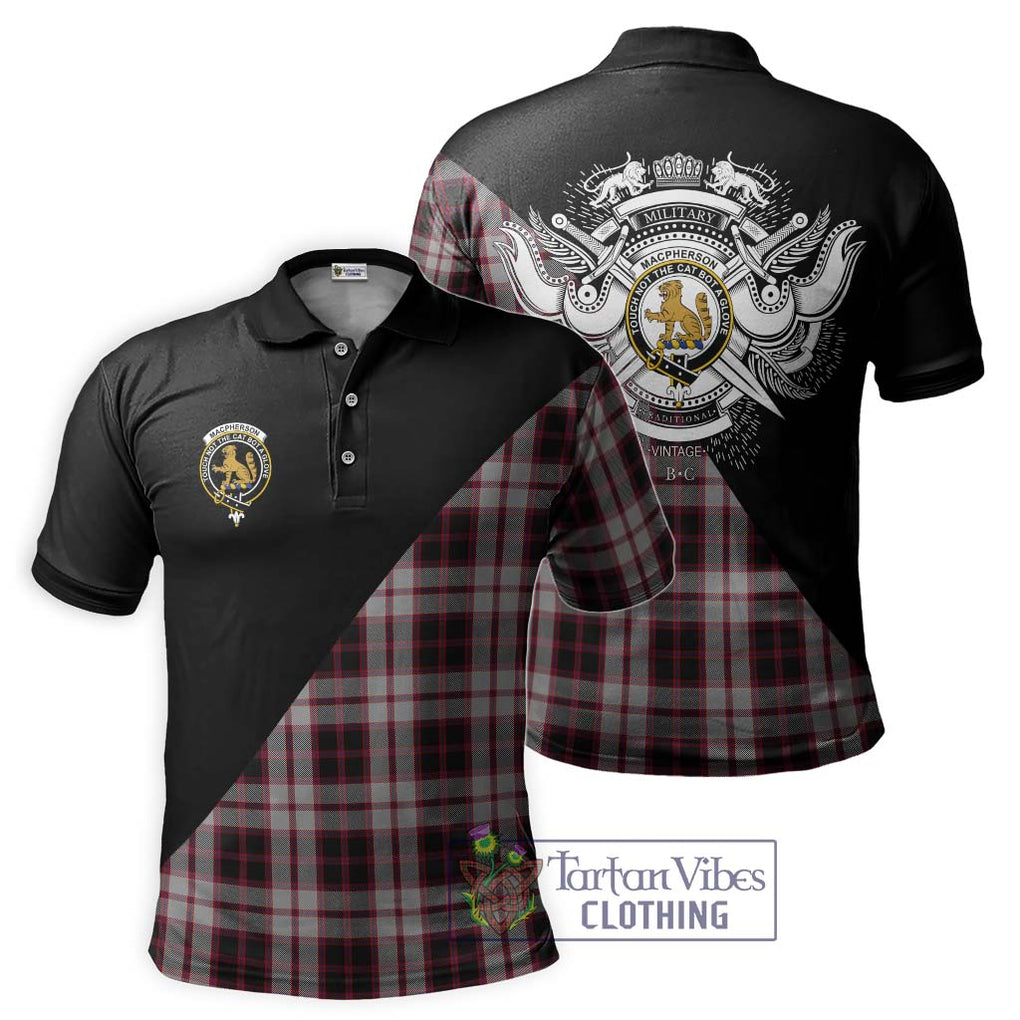 MacPherson (McPherson) Tartan Polo Shirt with Family Crest and Military Logo Style Kid - Tartanvibesclothing Shop
