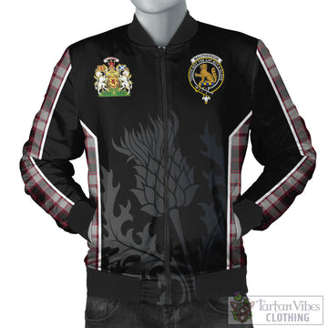 MacPherson Tartan Bomber Jacket with Family Crest and Scottish Thistle Vibes Sport Style