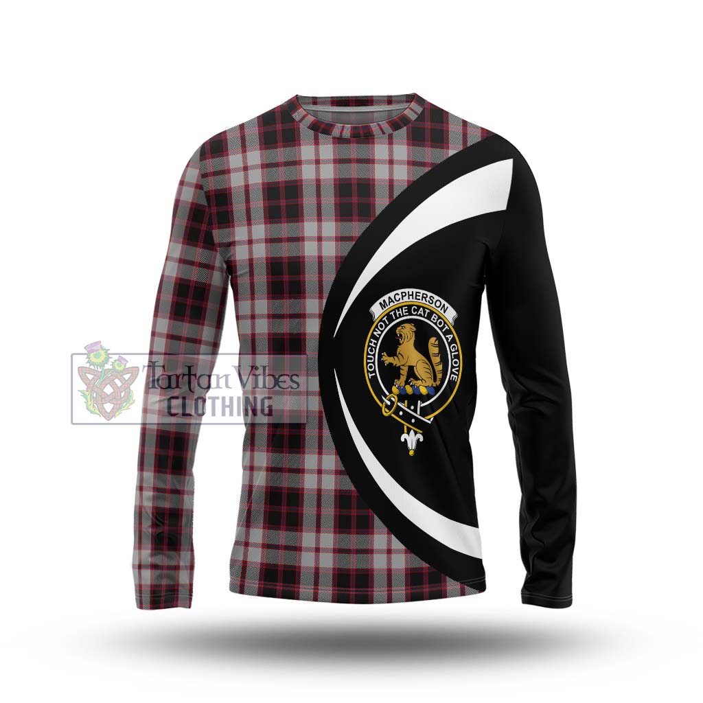 MacPherson (McPherson) Tartan Long Sleeve T-Shirt with Family Crest Circle Style Unisex - Tartan Vibes Clothing