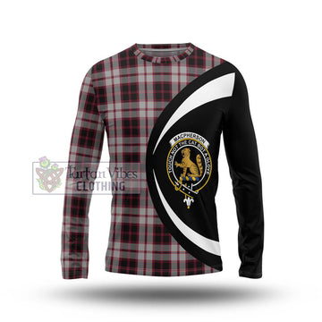 MacPherson (McPherson) Tartan Long Sleeve T-Shirt with Family Crest Circle Style Unisex - Tartan Vibes Clothing