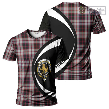 Tartan Vibes Clothing MacPherson Tartan T-Shirt with Family Crest Circle Style