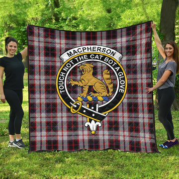 MacPherson Tartan Quilt with Family Crest