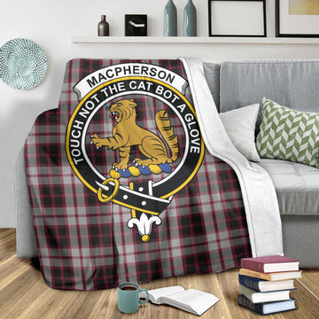 MacPherson Tartan Blanket with Family Crest
