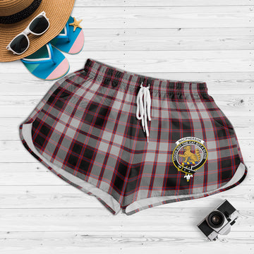 MacPherson (McPherson) Tartan Womens Shorts with Family Crest