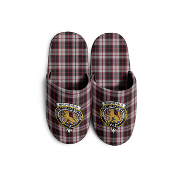 MacPherson Tartan Home Slippers with Family Crest
