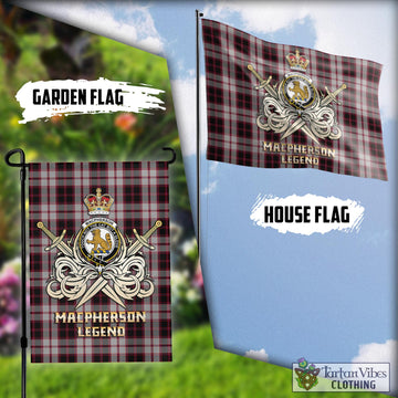 MacPherson Tartan Flag with Clan Crest and the Golden Sword of Courageous Legacy