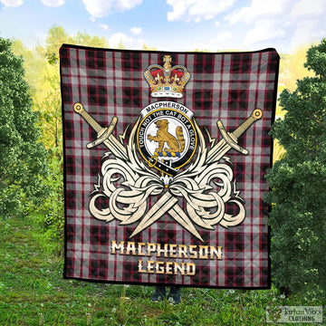 MacPherson Tartan Quilt with Clan Crest and the Golden Sword of Courageous Legacy