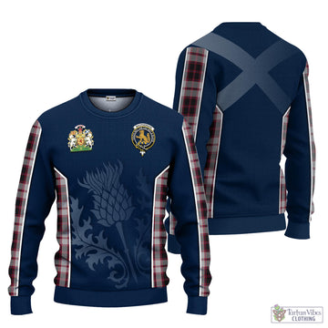 MacPherson Tartan Knitted Sweatshirt with Family Crest and Scottish Thistle Vibes Sport Style