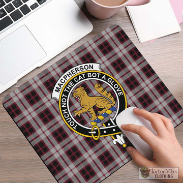 Tartan Vibes Clothing MacPherson Tartan Mouse Pad with Family Crest