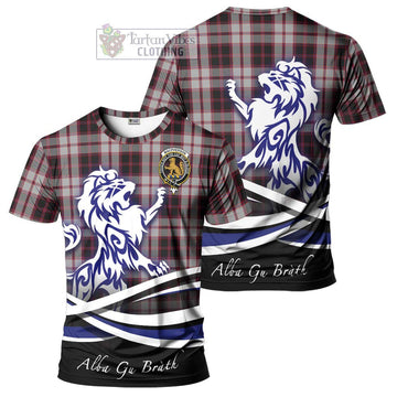 MacPherson (McPherson) Tartan Cotton T-shirt with Alba Gu Brath Regal Lion Emblem