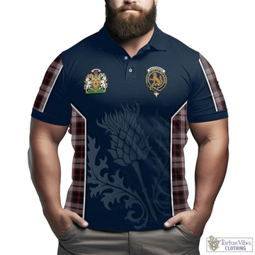 MacPherson Tartan Men's Polo Shirt with Family Crest and Scottish Thistle Vibes Sport Style