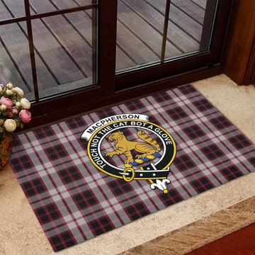 MacPherson (McPherson) Tartan Rubber Doormat with Family Crest
