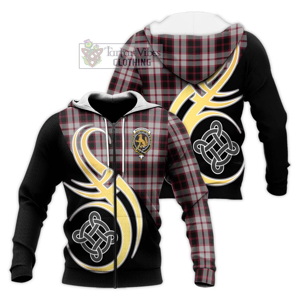 MacPherson (McPherson) Tartan Knitted Hoodie with Family Crest and Celtic Symbol Style Unisex Knitted Zip Hoodie - Tartan Vibes Clothing
