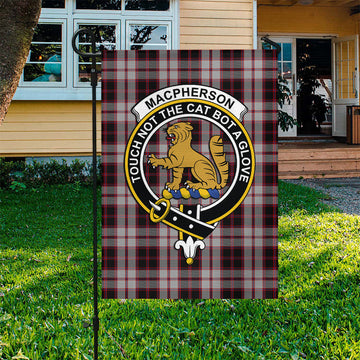 MacPherson (McPherson) Tartan Garden Flag with Family Crest
