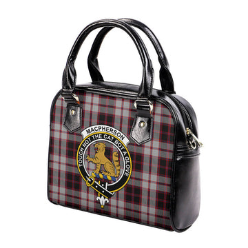 MacPherson Tartan Shoulder Handbags with Family Crest