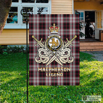MacPherson (McPherson) Tartan Garden Flag with Clan Crest and the Golden Sword of Courageous Legacy