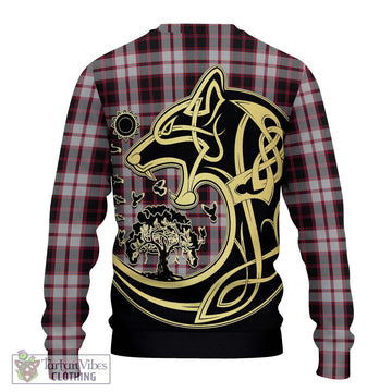 MacPherson (McPherson) Tartan Knitted Sweater with Family Crest Celtic Wolf Style - Tartan Vibes Clothing