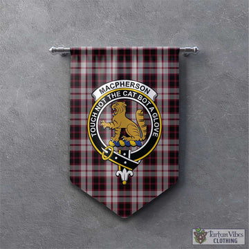 MacPherson Tartan Gonfalon, Tartan Banner with Family Crest