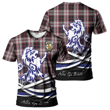 MacPherson Tartan T-Shirt with Alba Gu Brath Regal Lion Emblem