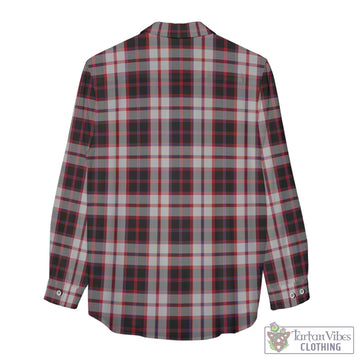 Tartan Vibes Clothing MacPherson Tartan Womens Casual Shirt with Family Crest