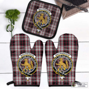 MacPherson (McPherson) Tartan Combo Oven Mitt & Pot-Holder with Family Crest Combo 1 Oven Mitt & 1 Pot-Holder Black - Tartan Vibes Clothing
