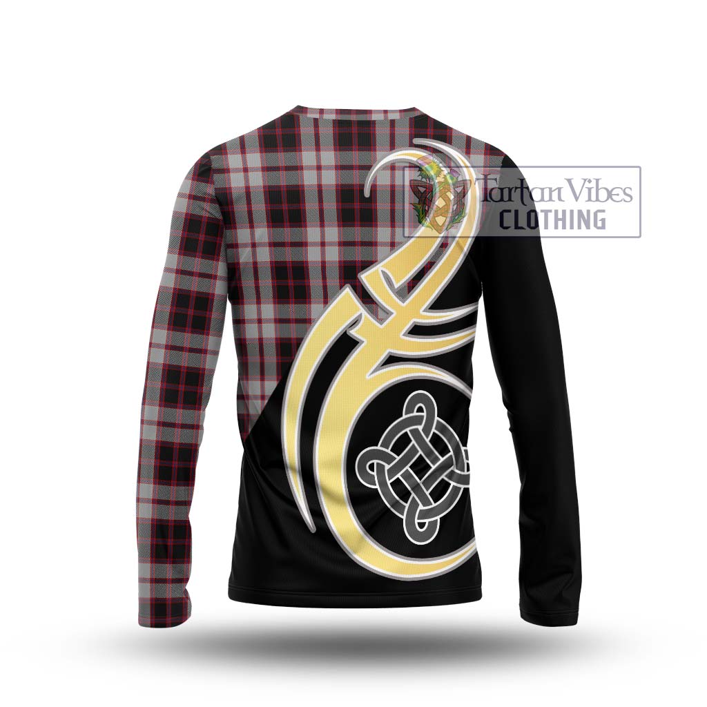 MacPherson (McPherson) Tartan Long Sleeve T-Shirt with Family Crest and Celtic Symbol Style - Tartan Vibes Clothing
