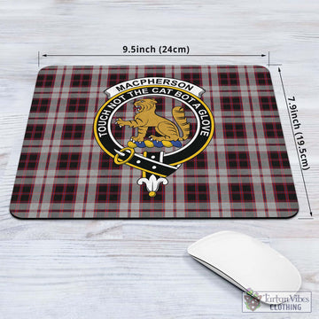Tartan Vibes Clothing MacPherson Tartan Mouse Pad with Family Crest