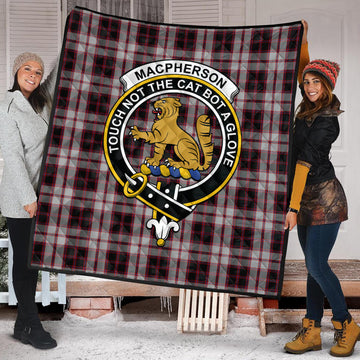 MacPherson Tartan Quilt with Family Crest