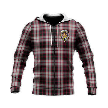 MacPherson Tartan Knitted Hoodie with Family Crest