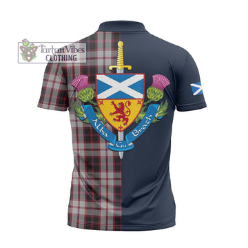 MacPherson (McPherson) Tartan Zipper Polo Shirt Alba with Scottish Lion Royal Arm Half Style
