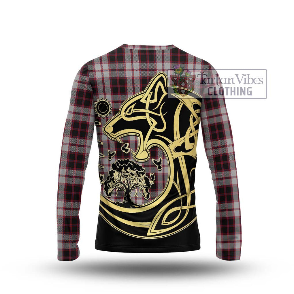 MacPherson (McPherson) Tartan Long Sleeve T-Shirt with Family Crest Celtic Wolf Style - Tartan Vibes Clothing