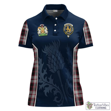 MacPherson Tartan Women's Polo Shirt with Family Crest and Scottish Thistle Vibes Sport Style