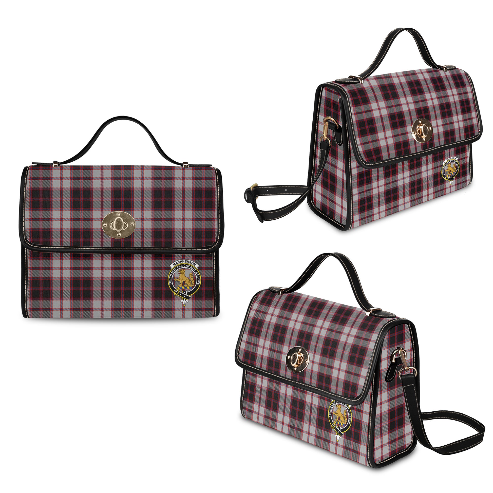 macpherson-tartan-leather-strap-waterproof-canvas-bag-with-family-crest