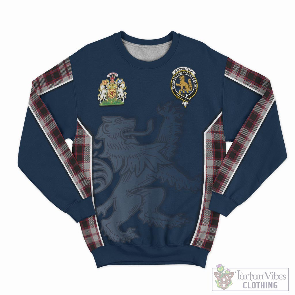 Tartan Vibes Clothing MacPherson Tartan Sweater with Family Crest and Lion Rampant Vibes Sport Style