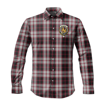 MacPherson (McPherson) Tartan Long Sleeve Button Up Shirt with Family Crest