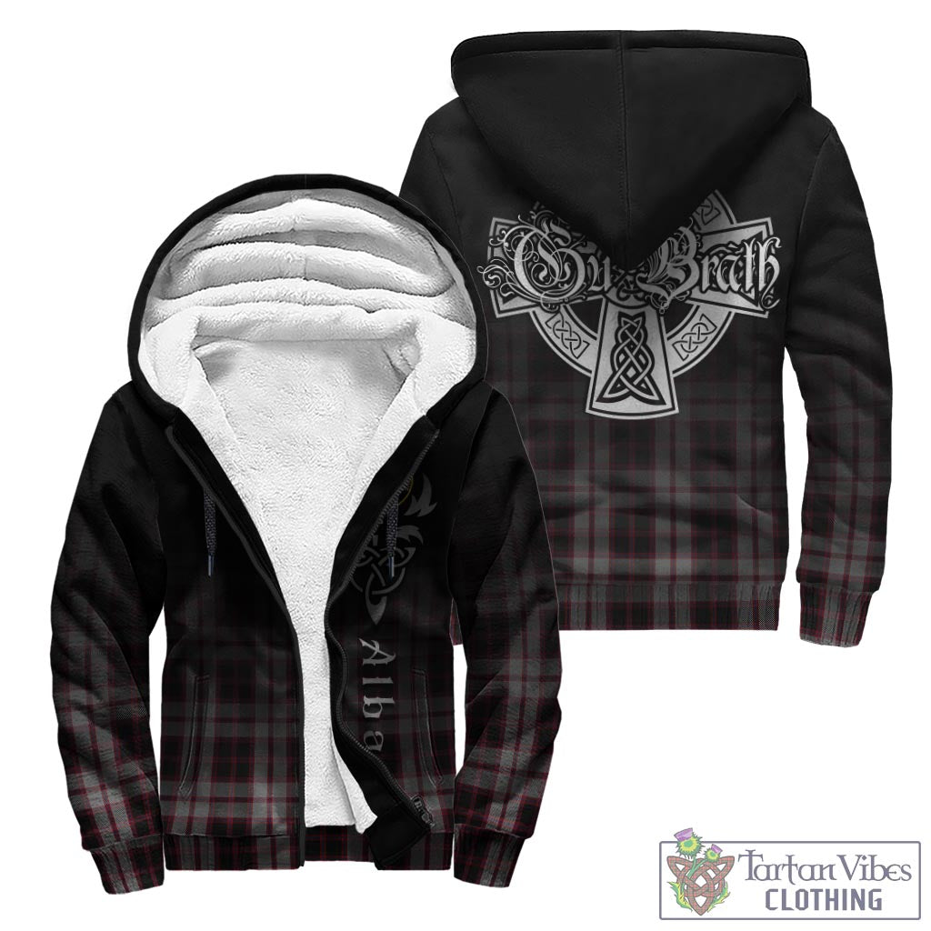 Tartan Vibes Clothing MacPherson Tartan Sherpa Hoodie Featuring Alba Gu Brath Family Crest Celtic Inspired