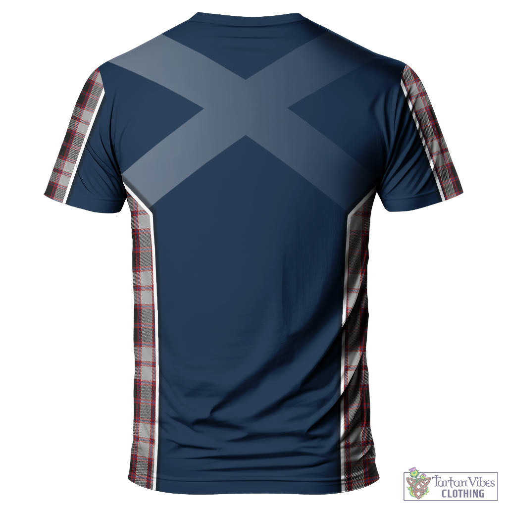 Tartan Vibes Clothing MacPherson Tartan T-Shirt with Family Crest and Scottish Thistle Vibes Sport Style