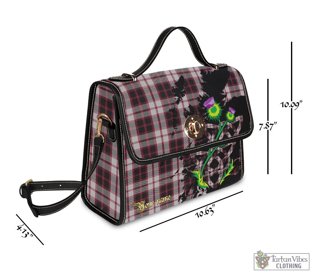 Tartan Vibes Clothing MacPherson Tartan Waterproof Canvas Bag with Scotland Map and Thistle Celtic Accents
