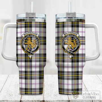 MacPherson Dress Modern Tartan and Family Crest Tumbler with Handle