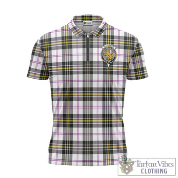MacPherson Dress Modern Tartan Zipper Polo Shirt with Family Crest