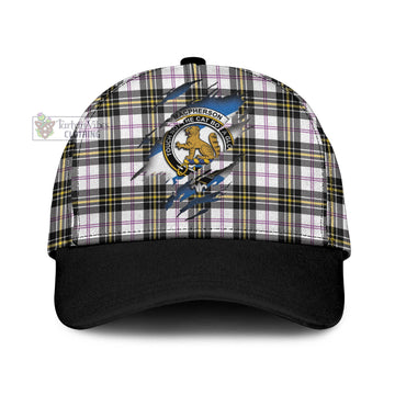 MacPherson Dress Modern Tartan Classic Cap with Family Crest In Me Style