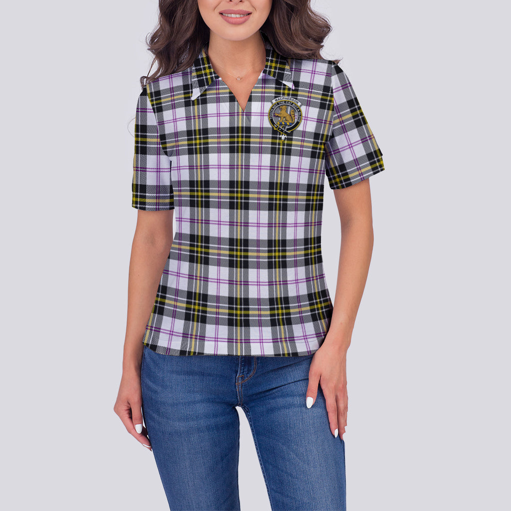 macpherson-dress-modern-tartan-polo-shirt-with-family-crest-for-women