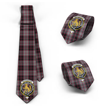 MacPherson Hunting Tartan Classic Necktie with Family Crest