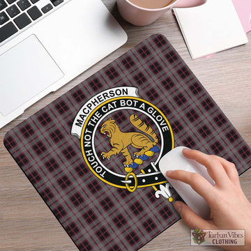 MacPherson Hunting Tartan Mouse Pad with Family Crest